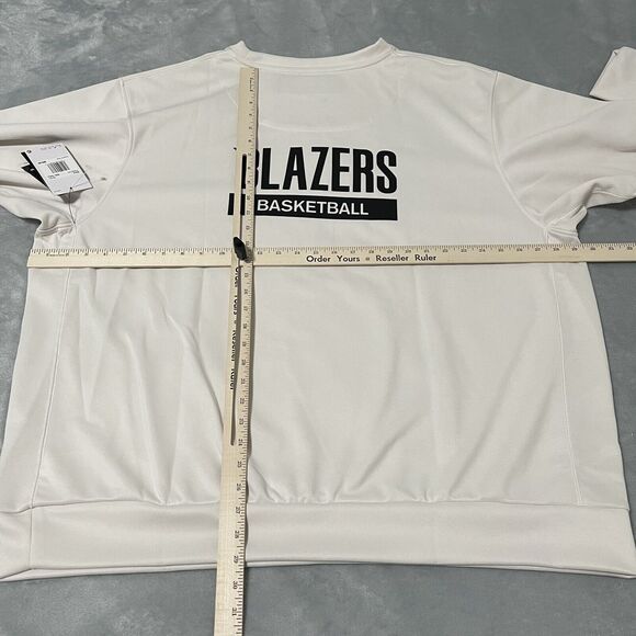 Portland Trail Blazers Sweatshirt Men 2XL XXL Tall Beige Nike Dri-FIT Fleece NBA - Picture 7 of 12